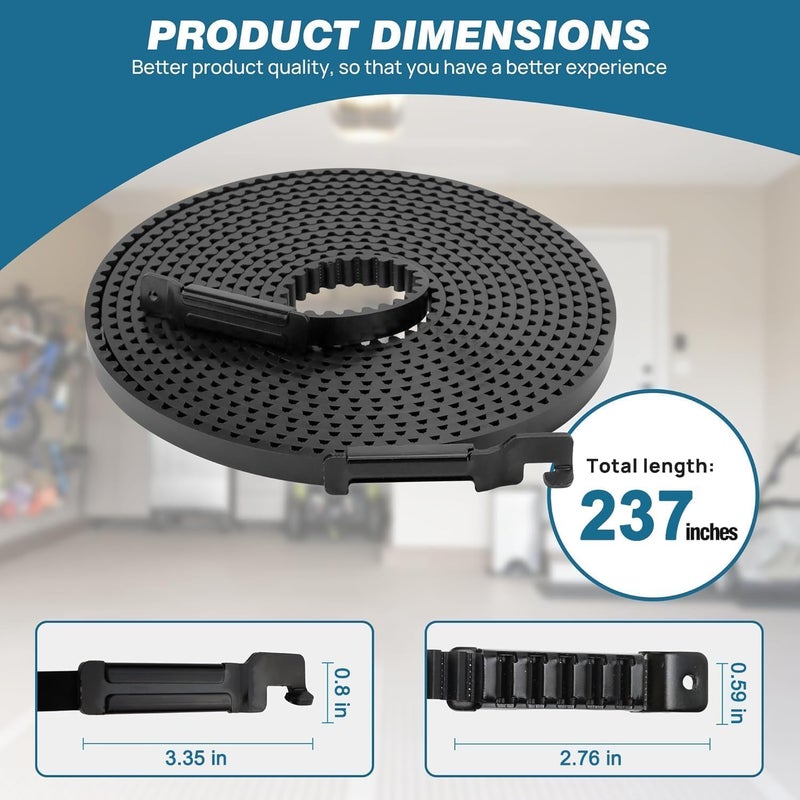 PETOX Upgrade 41A5250 41AB050-2 Belt for 7ft High Garage Door, 237" Garage Door Opener Belt Compatible with Chamberlain Craftsman LiftMaster Sentex Whisper Garage Door Opener Models WD822KD 248739 248754 - Image 3